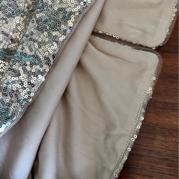 Rene Ruiz Gold Sequin Metallic One Shoulder Cocktail Dress Sz 14 NWT - Picture 12 of 12